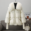 Down Cotton-padded Jacket Women&#39;s Short Fur Collar Thickened Coat Winter Clothing