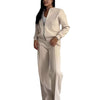 Women&#39;s Sports Suits Zipper Jacket And Wide Leg Pants Two-piece Set